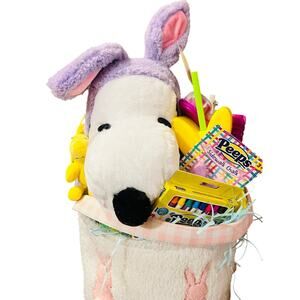 Snoopy Large Easter Greeter bundle peeps coloring book , chalk, crayons, bubble